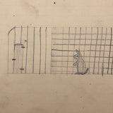 Elmer S. Hill, Haydenville MA, 1880s Drawing of Rabbit Before and After Trapping