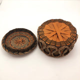 Fancy Penobscot Sweetgrass and Ash Splint Basket with Curlicue Braiding