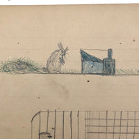 Elmer S. Hill, Haydenville MA, 1880s Drawing of Rabbit Before and After Trapping
