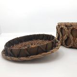Fancy Penobscot Sweetgrass and Ash Splint Basket with Curlicue Braiding