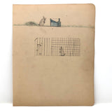 Elmer S. Hill, Haydenville MA, 1880s Drawing of Rabbit Before and After Trapping