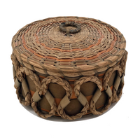 Fancy Penobscot Sweetgrass and Ash Splint Basket with Curlicue Braiding
