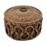 Fancy Penobscot Sweetgrass and Ash Splint Basket with Curlicue Braiding
