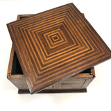 Stunning Antique Walnut and Maple Inlay Box