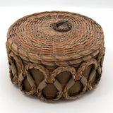 Fancy Penobscot Sweetgrass and Ash Splint Basket with Curlicue Braiding