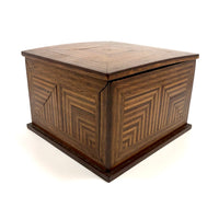 Stunning Antique Walnut and Maple Inlay Box