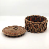 Fancy Penobscot Sweetgrass and Ash Splint Basket with Curlicue Braiding