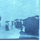 Zipliner at Beach c. 1900 American Cyanotype Photograph