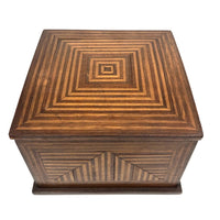 Stunning Antique Walnut and Maple Inlay Box
