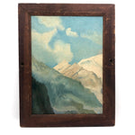 White Mountains Blue Sky Landscape, Oil on Board