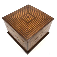 Stunning Antique Walnut and Maple Inlay Box