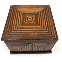 Stunning Antique Walnut and Maple Inlay Box