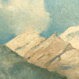 White Mountains Blue Sky Landscape, Oil on Board