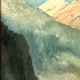 White Mountains Blue Sky Landscape, Oil on Board