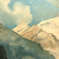 White Mountains Blue Sky Landscape, Oil on Board