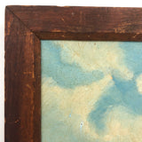 White Mountains Blue Sky Landscape, Oil on Board