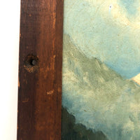 White Mountains Blue Sky Landscape, Oil on Board