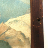 White Mountains Blue Sky Landscape, Oil on Board