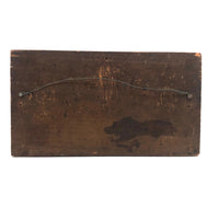 Dog After Pheasant, Old Folk Art Painting on Wood Panel