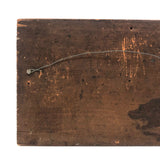 Dog After Pheasant, Old Folk Art Painting on Wood Panel