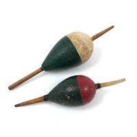 Lovely Old Pair of Painted Fishing Floats
