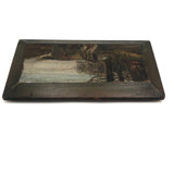 Dog After Pheasant, Old Folk Art Painting on Wood Panel
