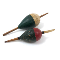 Lovely Old Pair of Painted Fishing Floats