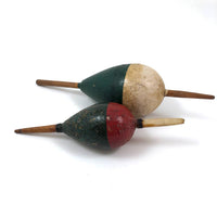 Lovely Old Pair of Painted Fishing Floats