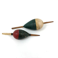 Lovely Old Pair of Painted Fishing Floats