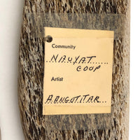 Nauyat Nunavut Inuit Whalebone Carving --Two Narwahl on Base