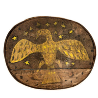 Wonderful American Folk Art Eagle Painting on French Wooden Box Lid, Presumed Civil War Era
