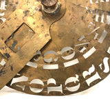 Another Beautiful Antique Brass Stencil Wheel, Allen Bros., 1868-1871 Patent