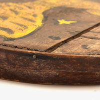 Wonderful American Folk Art Eagle Painting on French Wooden Box Lid, Presumed Civil War Era