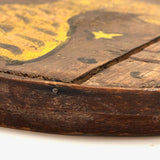 Wonderful American Folk Art Eagle Painting on French Wooden Box Lid, Presumed Civil War Era