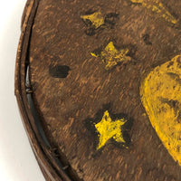Wonderful American Folk Art Eagle Painting on French Wooden Box Lid, Presumed Civil War Era