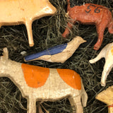 Box of Antique Erzgebirge Wooden Farm Animals