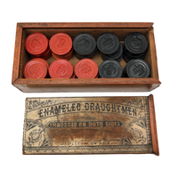 Late 19th Century German Lacquered Checkers in Original Box