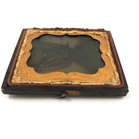 Haunting 1860s Sixth Plate Ambrotype of Headless Civil War Soldier