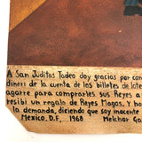 1968 Prison Cell Ex Voto Retablo, Thanks to San Juditas Tadeo (Jude the Apostle)