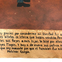 1968 Prison Cell Ex Voto Retablo, Thanks to San Juditas Tadeo (Jude the Apostle)