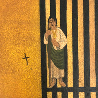 1968 Prison Cell Ex Voto Retablo, Thanks to San Juditas Tadeo (Jude the Apostle)