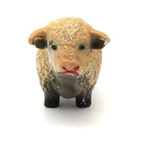 C. 1940s Chalkware Hereford Bull Still Bank with Great Fur and Face