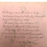 Antique Ink and Watercolor Rebus Riddle Drawing with Poem on Reverse