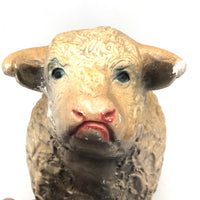 C. 1940s Chalkware Hereford Bull Still Bank with Great Fur and Face