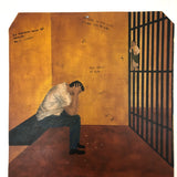 1968 Prison Cell Ex Voto Retablo, Thanks to San Juditas Tadeo (Jude the Apostle)