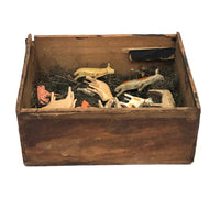 Box of Antique Erzgebirge Wooden Farm Animals