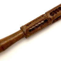 Antique Turned and Carved Dip Pen with Hand-Shaped End and Nib