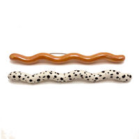 Black and White Memphis-Style Ceramic Squiggle Pin