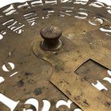 Another Beautiful Antique Brass Stencil Wheel, Allen Bros., 1868-1871 Patent