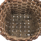New England Antique Splint Basket with Carved Wood Handle